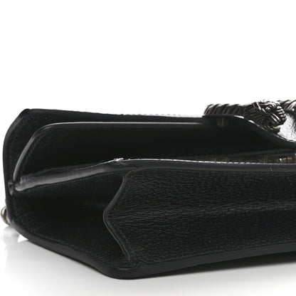 Gucci Jacquard Black Denim GG Monogram Textured Dollar Calfskin Small Dionysus Shoulder Bag Black Ivory 9 of 11