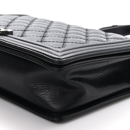 Chanel Calfskin Embossed Stitch Large Boy Flap Black 10 of 12