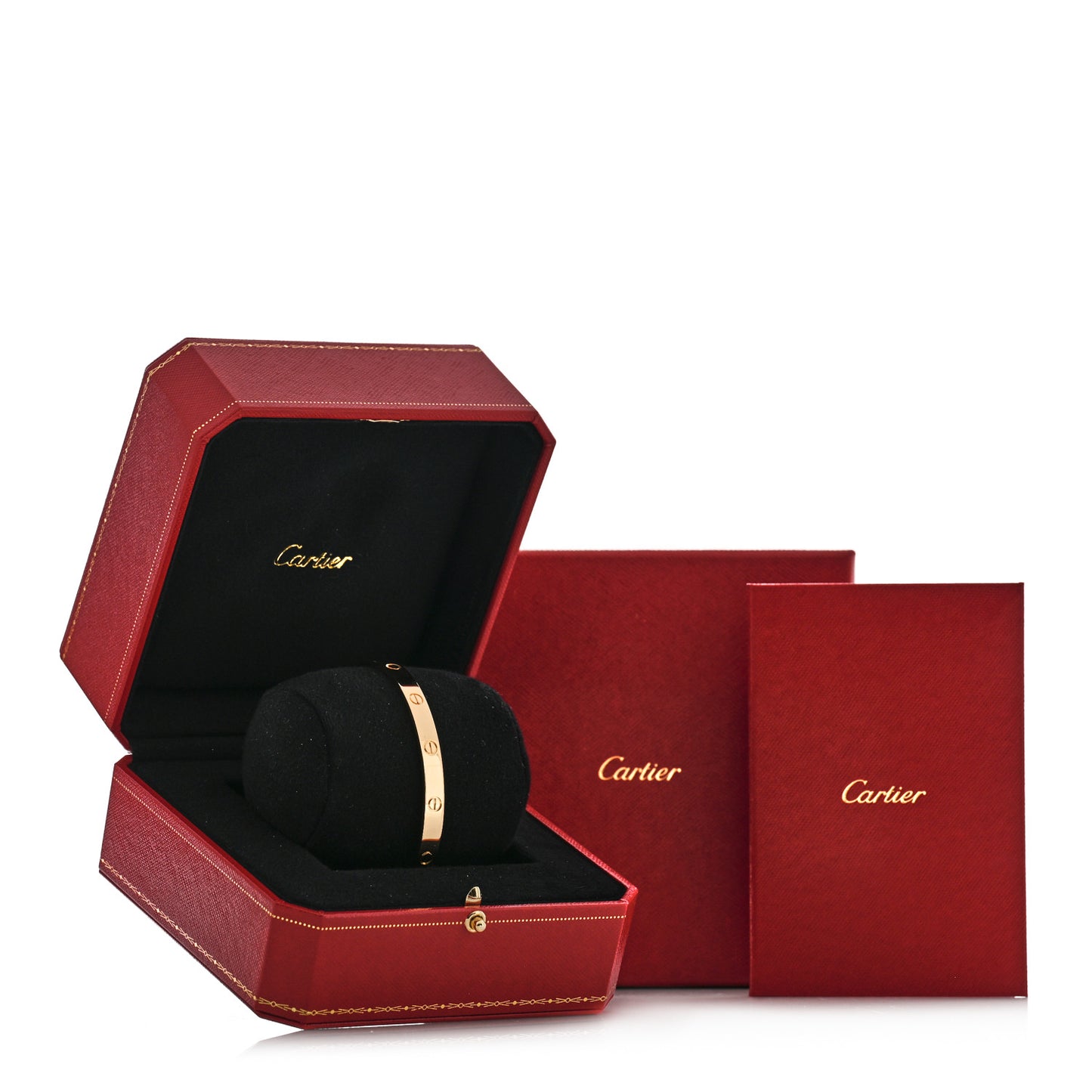 18K Yellow Gold LOVE Cuff Bracelet 20