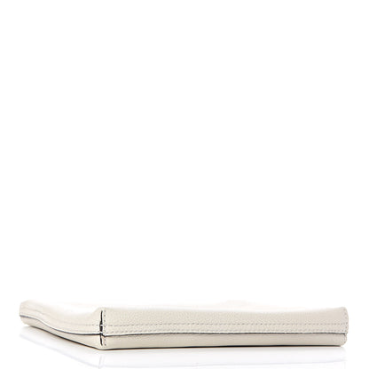 Gucci Pebbled Calfskin Medium Logo Portfolio Clutch White 4 of 7