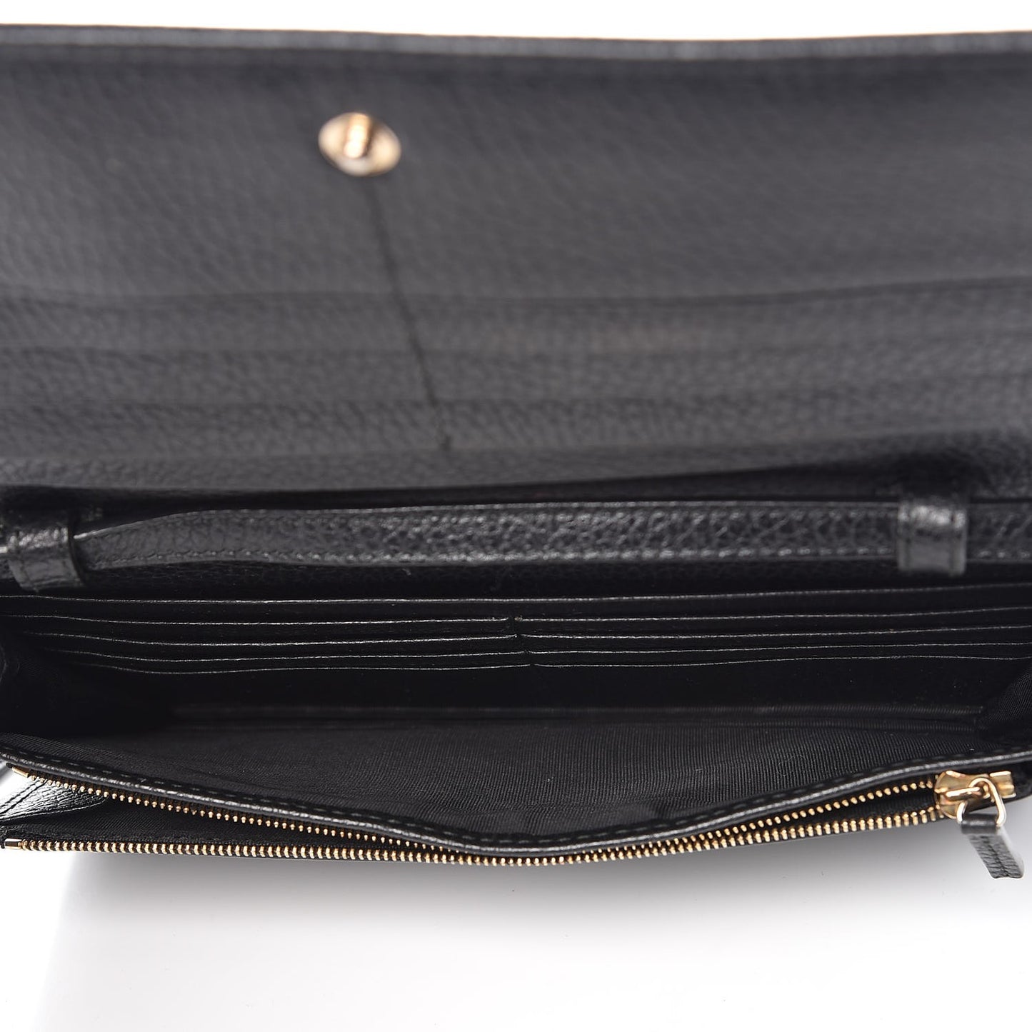 Dollar Calfskin Mini Swing Wallet Bag Black