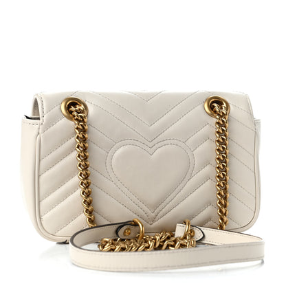 Gucci Calfskin Matelasse Mini GG Marmont Shoulder Bag White 2 of 4