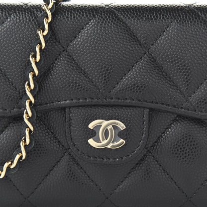 Chanel Caviar Quilted Flap Card Holder On Chain Black 10 of 11