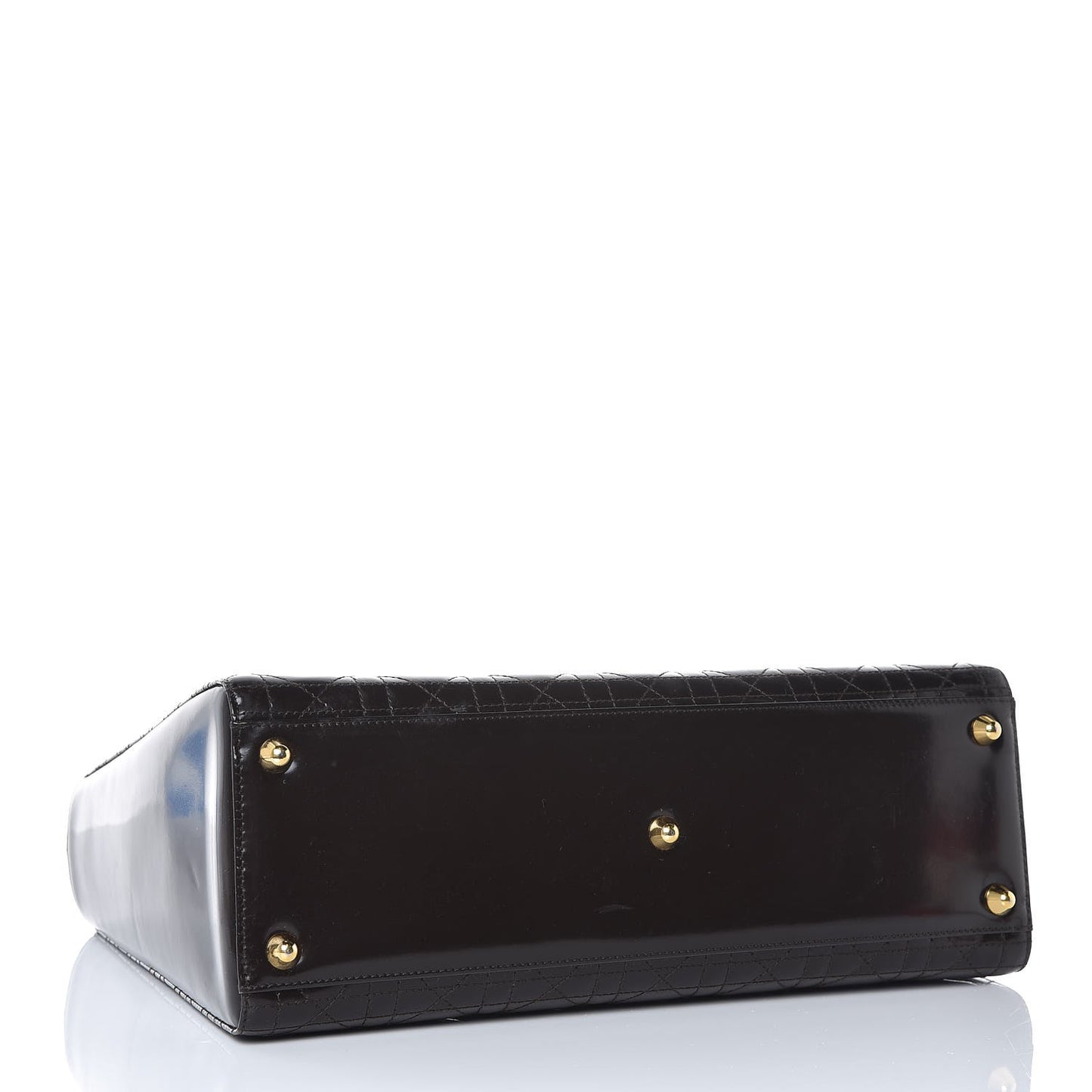 Patent Cannage Large Lady Dior Brown