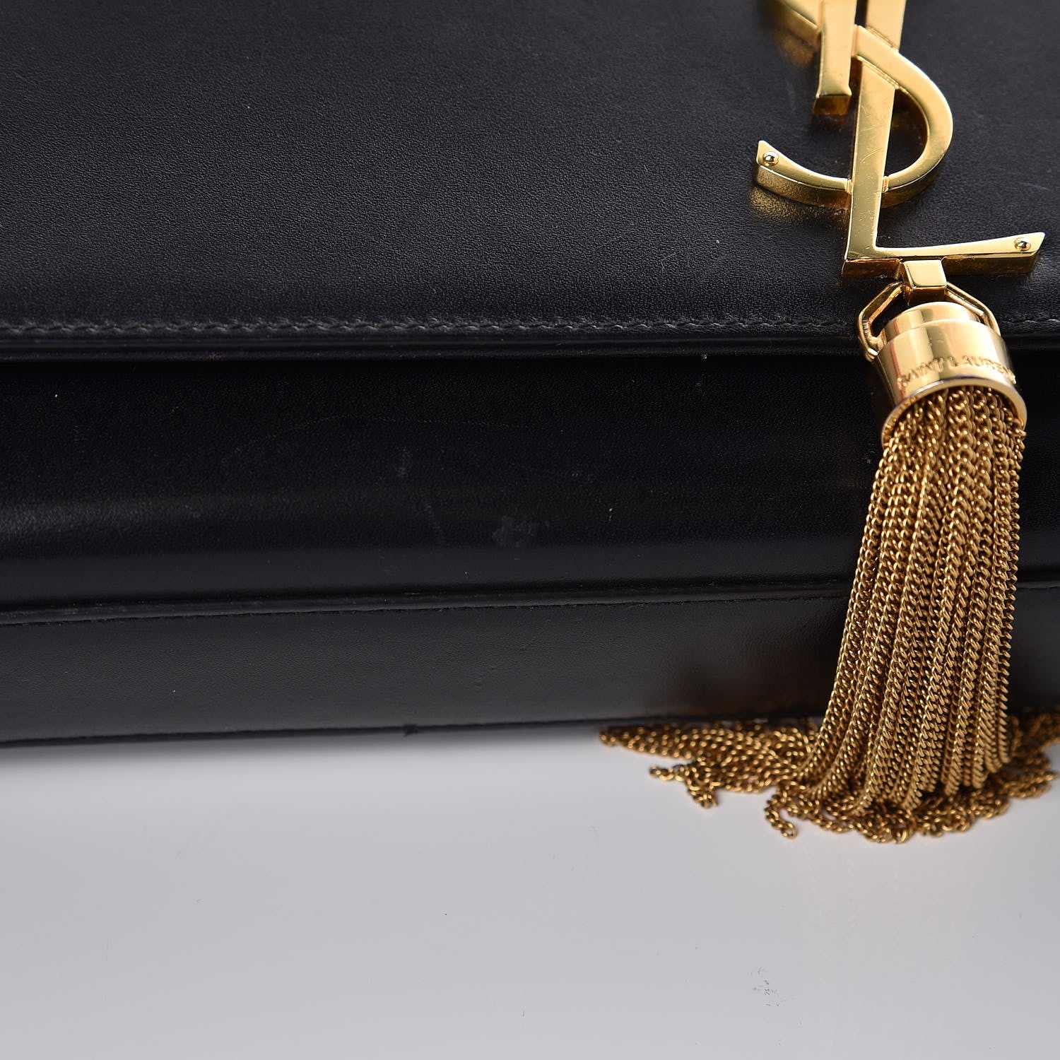 Saint Laurent Smooth Calfskin Medium Classic Monogram Kate Tassel Satchel Black 9 of 15