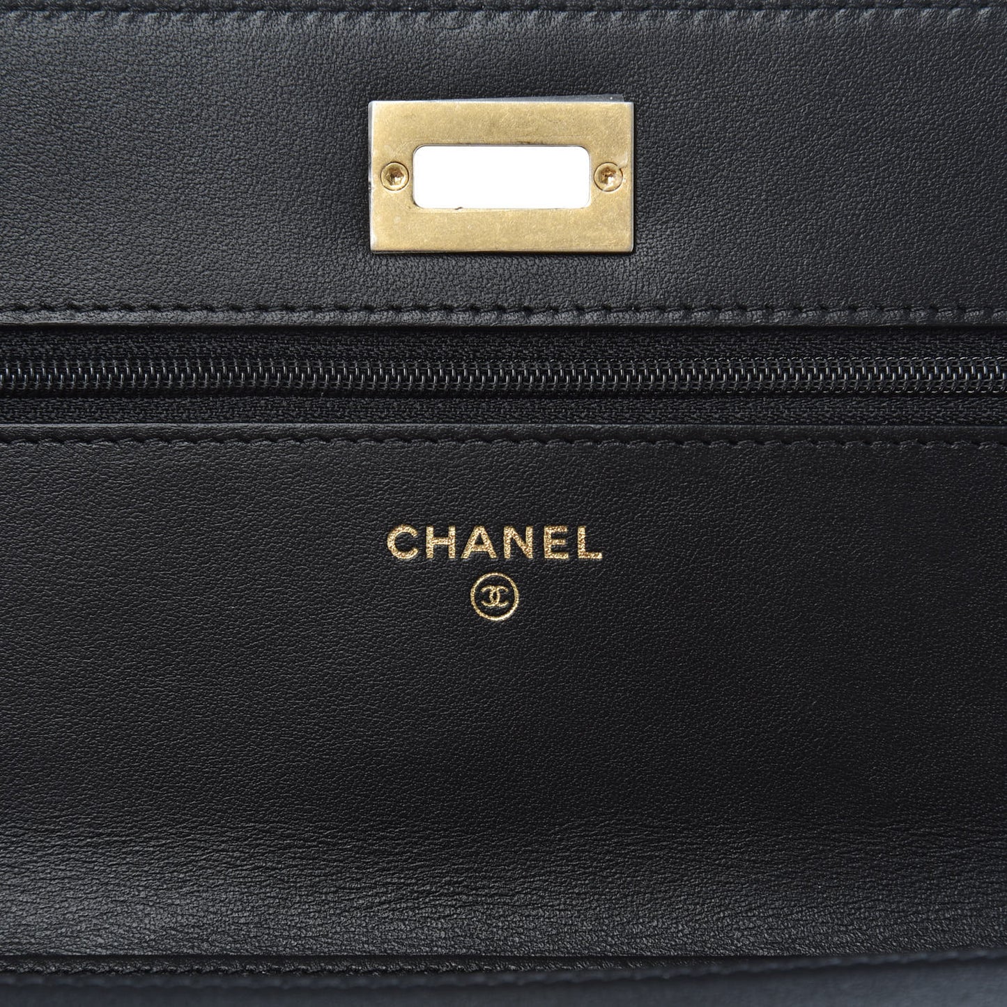 Calfskin Crocodile Embossed Graffiti 2.55 Cocodile Reissue Wallet On Chain WOC Black Gold