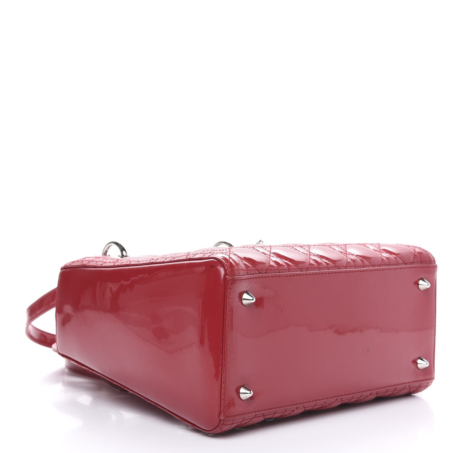 Christian Dior Patent Cannage Medium Lady Dior Red 5 of 12