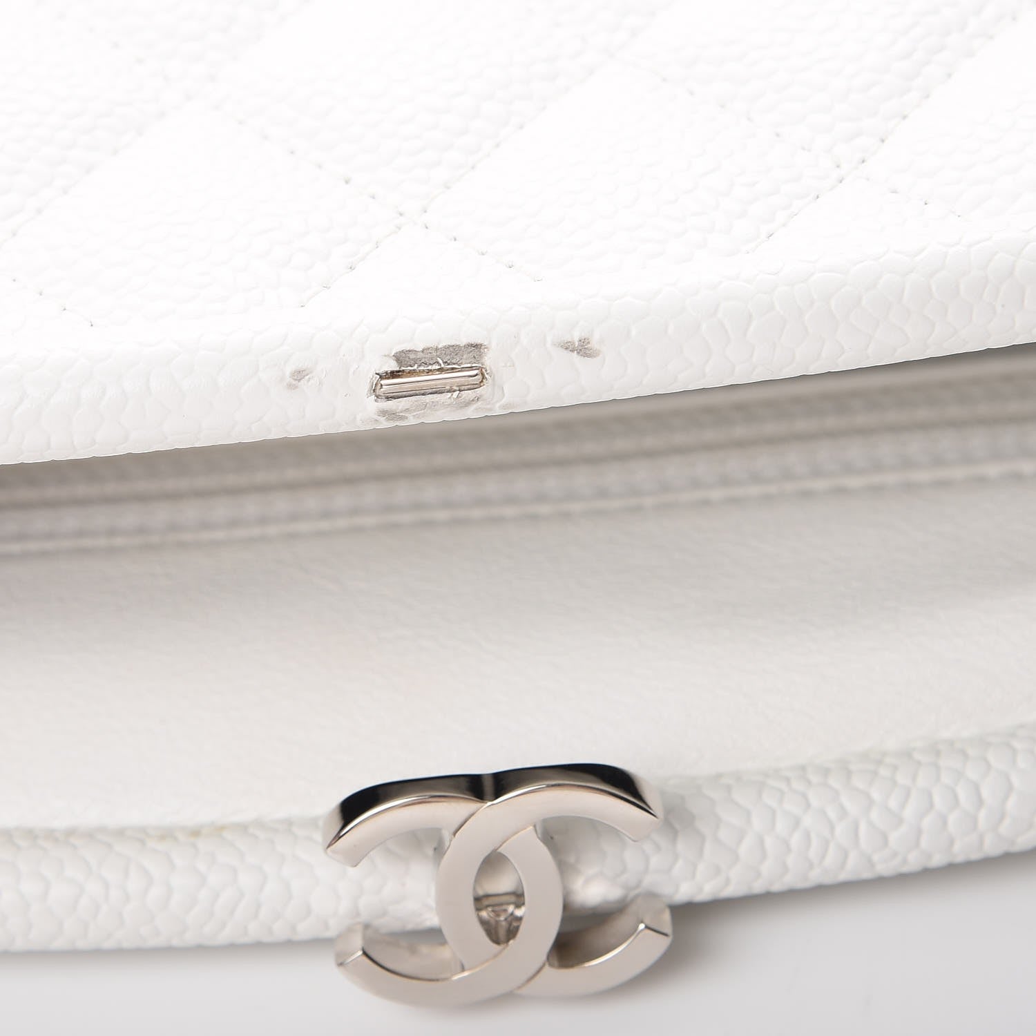 Chanel Caviar Quilted Timeless Clutch White 8 of 14
