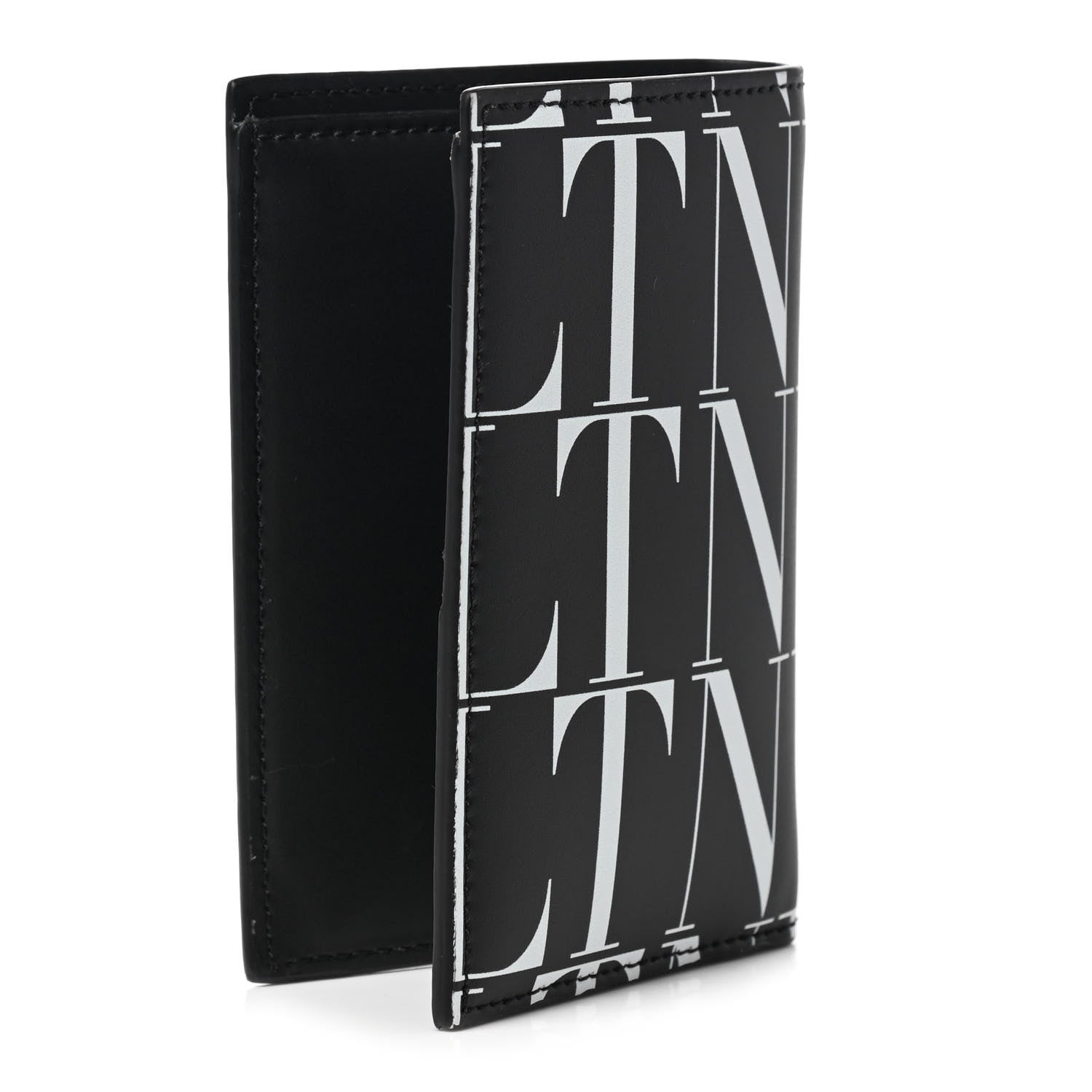 Valentino Garavani Calfskin VLTN Times Card Holder Black White 3 of 6