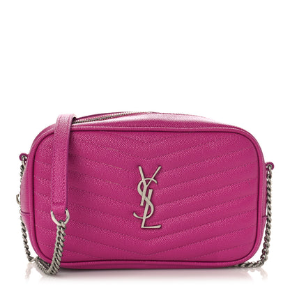 Saint Laurent Grain De Poudre Matelasse Monogram Mini Lou Camera Bag Fuxia Electrique 1 of 9