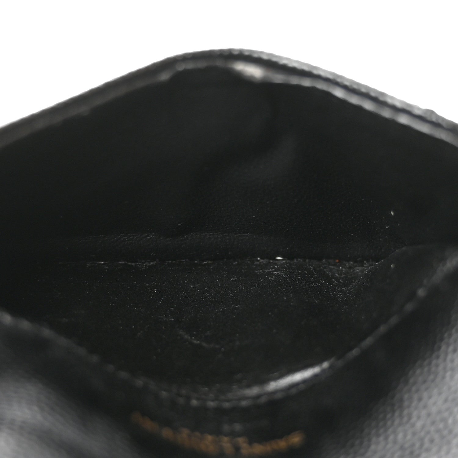 Saint Laurent Grain De Poudre Matelasse Chevron Monogram Compact Wallet Black 5 of 6