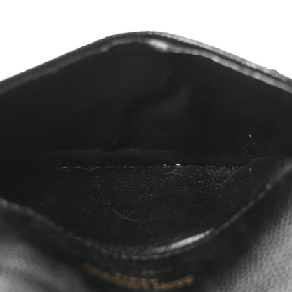Saint Laurent Grain De Poudre Matelasse Chevron Monogram Compact Wallet Black 5 of 6
