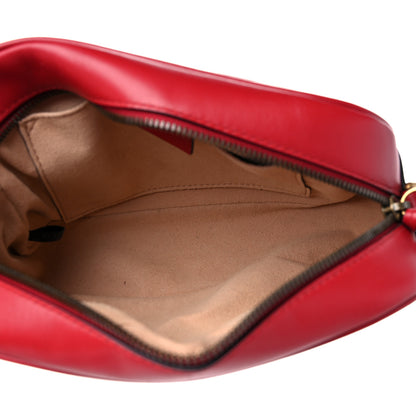 Gucci Calfskin Matelasse Small GG Marmont Chain Shoulder Bag Hibiscus Red 5 of 9