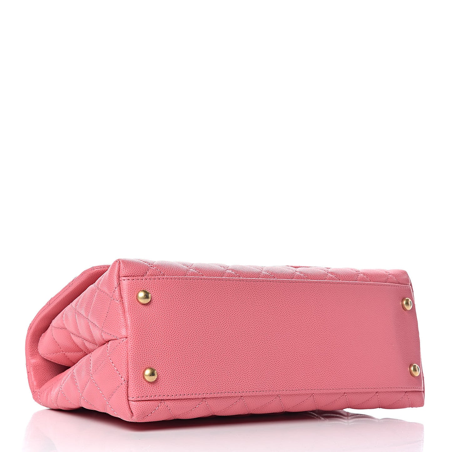 Caviar Lizard Embossed Quilted Small Coco Handle Flap Pink
