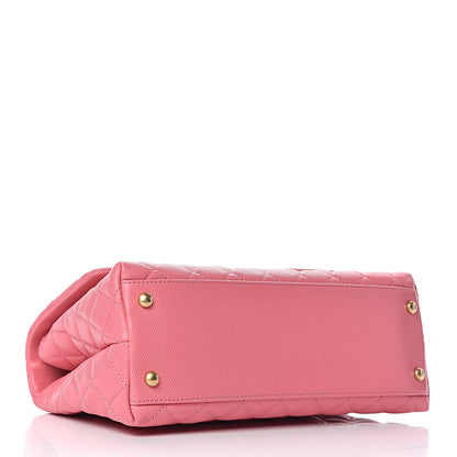 Chanel Caviar Lizard Embossed Quilted Small Coco Handle Flap Pink 4 of 14