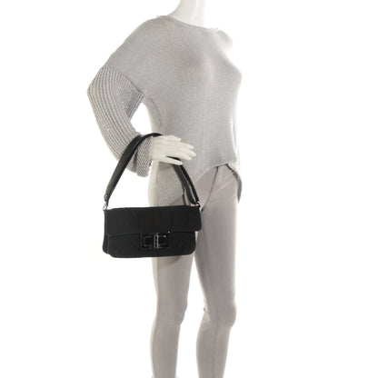 Chanel Nylon Quilted Mademoiselle Messenger Flap Bag Black 2 of 8