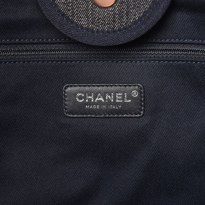 Chanel Canvas Large Deauville Tote Blue Orange 6 of 8