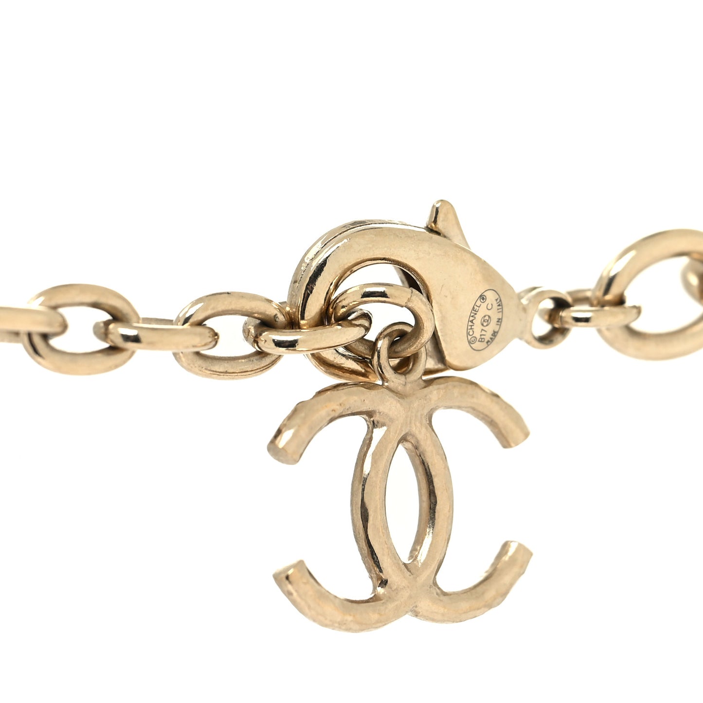 Metal Hoop Cuba Logo Necklace Gold