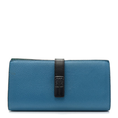 Loewe Grained Calfskin Large Vertical Wallet Blue Black 1 of 8