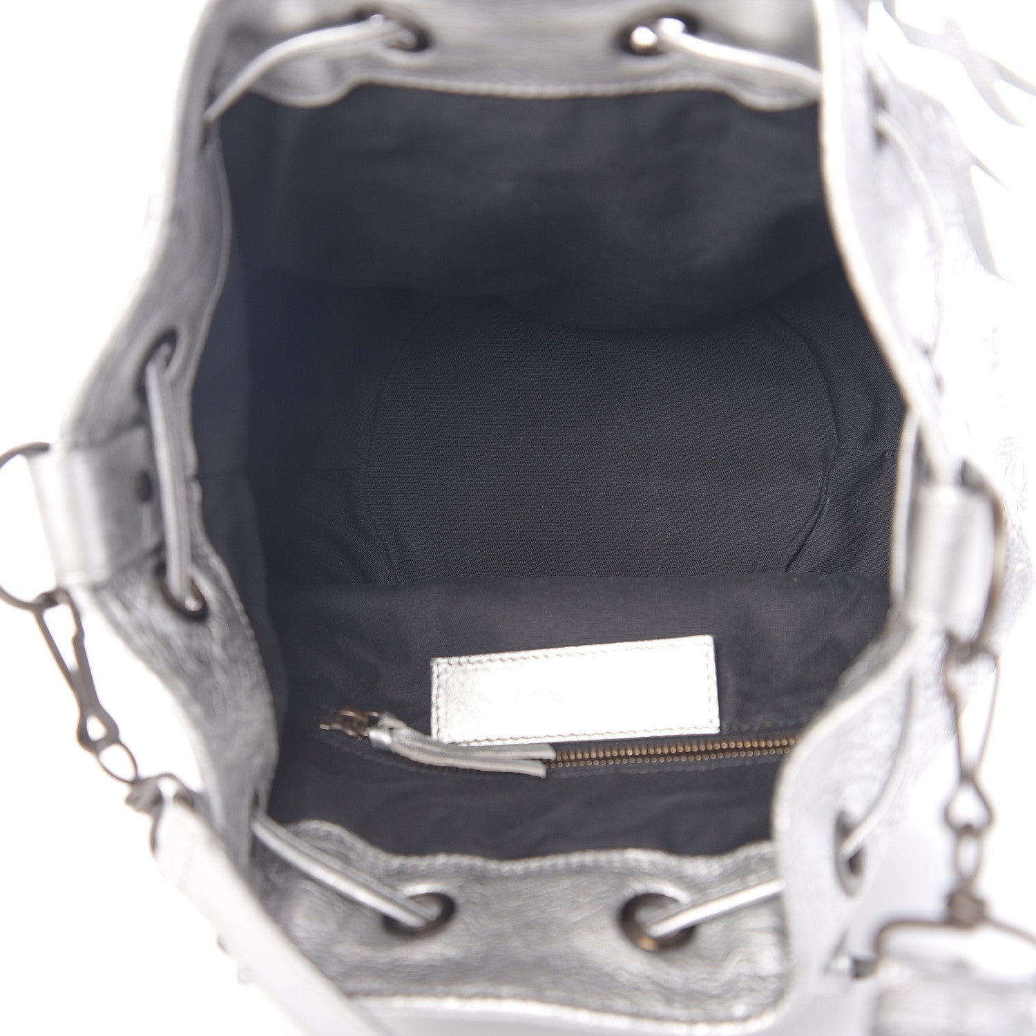 Balenciaga Metallic Agneau Classic Hardware Mini Pompon Gris Aluminum 4 of 9
