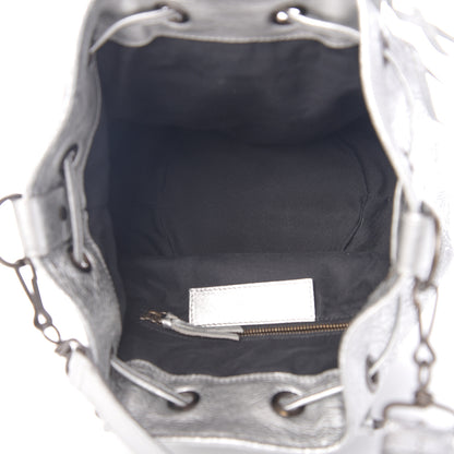 Balenciaga Metallic Agneau Classic Hardware Mini Pompon Gris Aluminum 4 of 9