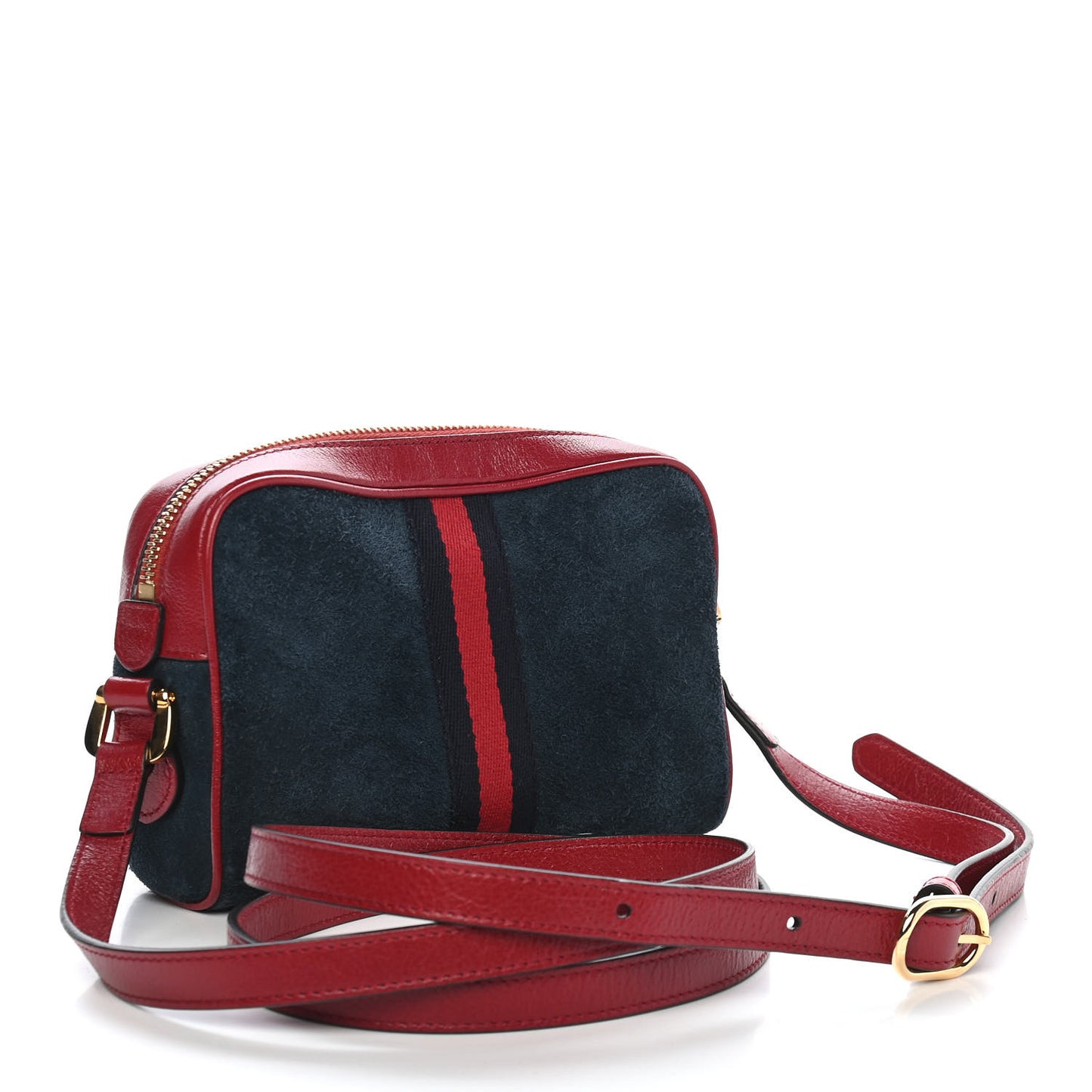 Suede Calfskin Web Mini Ophidia Shoulder Bag New Blue Romantic Cherry