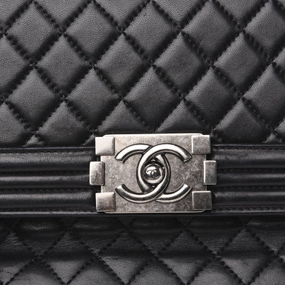 Chanel Lambskin Quilted Accordion Boy Flap Black 12 of 15