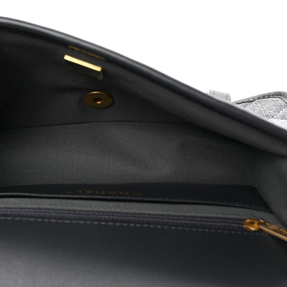 Chanel Washed Denim Quilted Messenger Flap Black 5 of 10