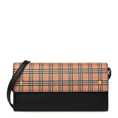 Burberry Calfskin Mini Vintage Check Henley Crossbody Antique Yellow 1 of 8