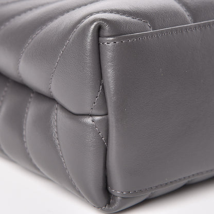 Saint Laurent Calfskin Y Quilted Monogram Small Loulou Chain Satchel Asphalt 9 of 10