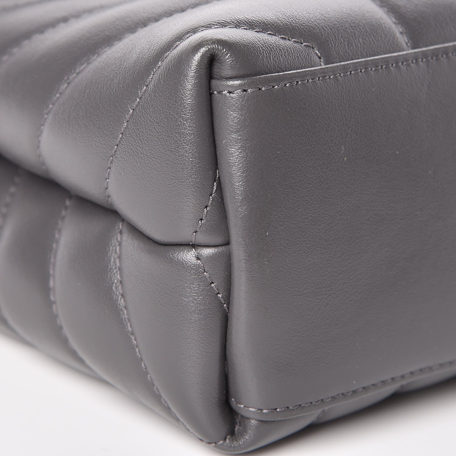 Saint Laurent Calfskin Y Quilted Monogram Small Loulou Chain Satchel Asphalt 9 of 10