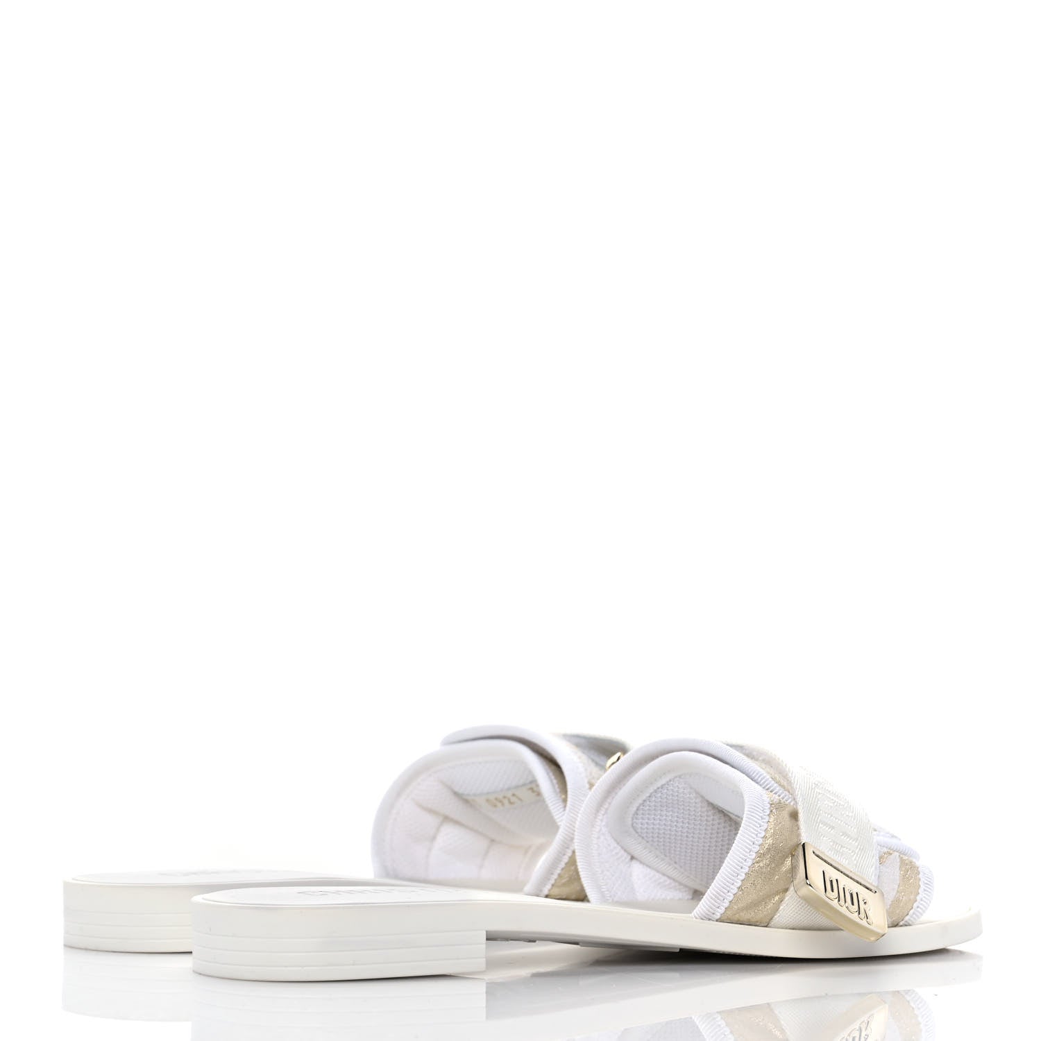 Christian Dior Technical Stretch Fabric Etoile Dio(r)evolution Slide Sandals 37 White Gold 4 of 8