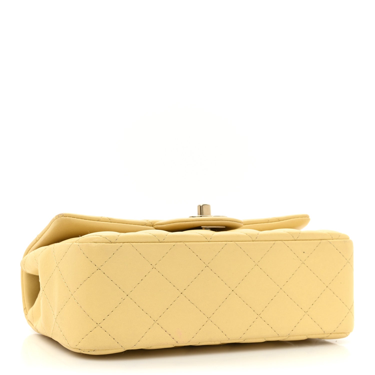 Chanel Lambskin Quilted Mini Rectangular Flap Yellow 4 of 17