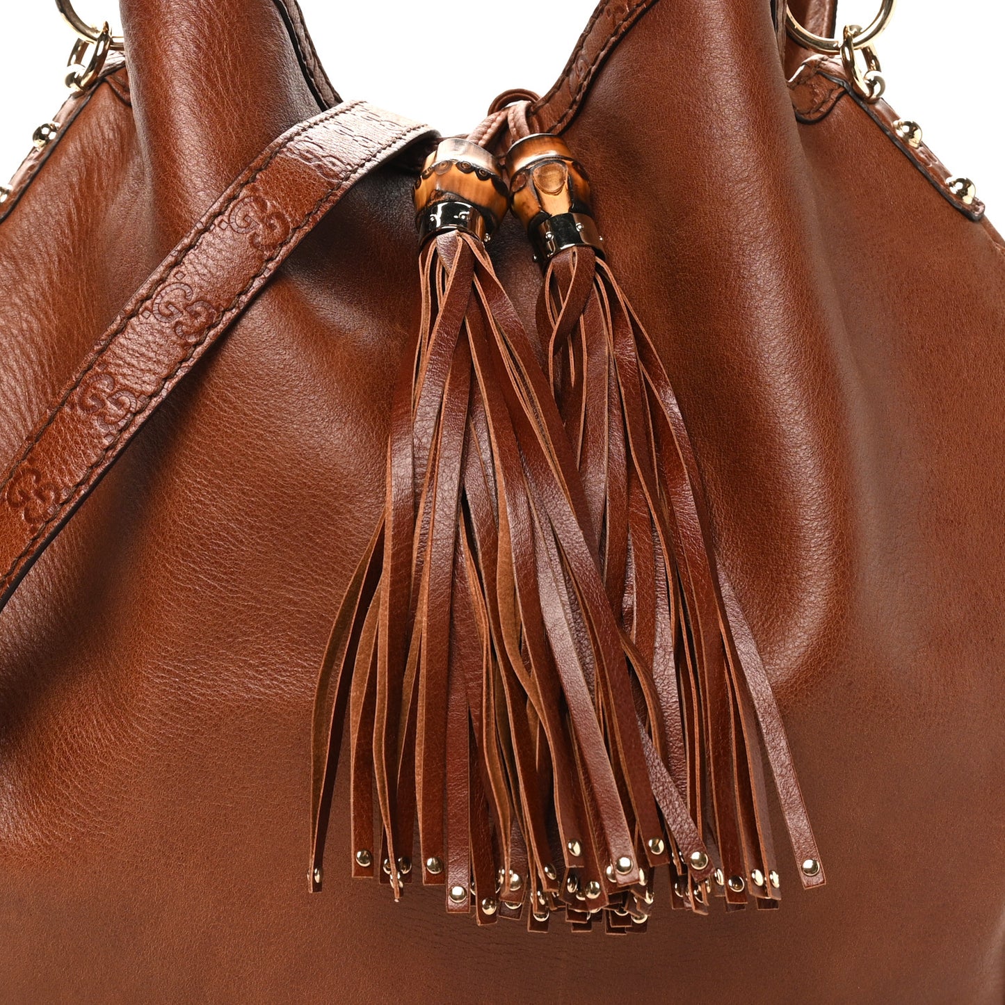 Calfskin Guccissima Large Indy Top Handle Hobo Brown