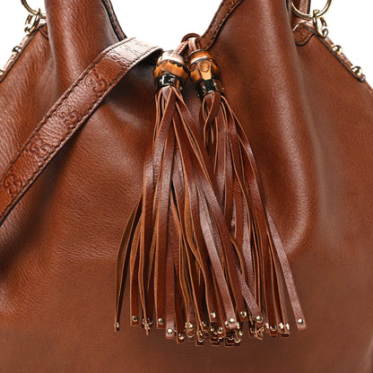 Gucci Calfskin Guccissima Large Indy Top Handle Hobo Brown 8 of 10