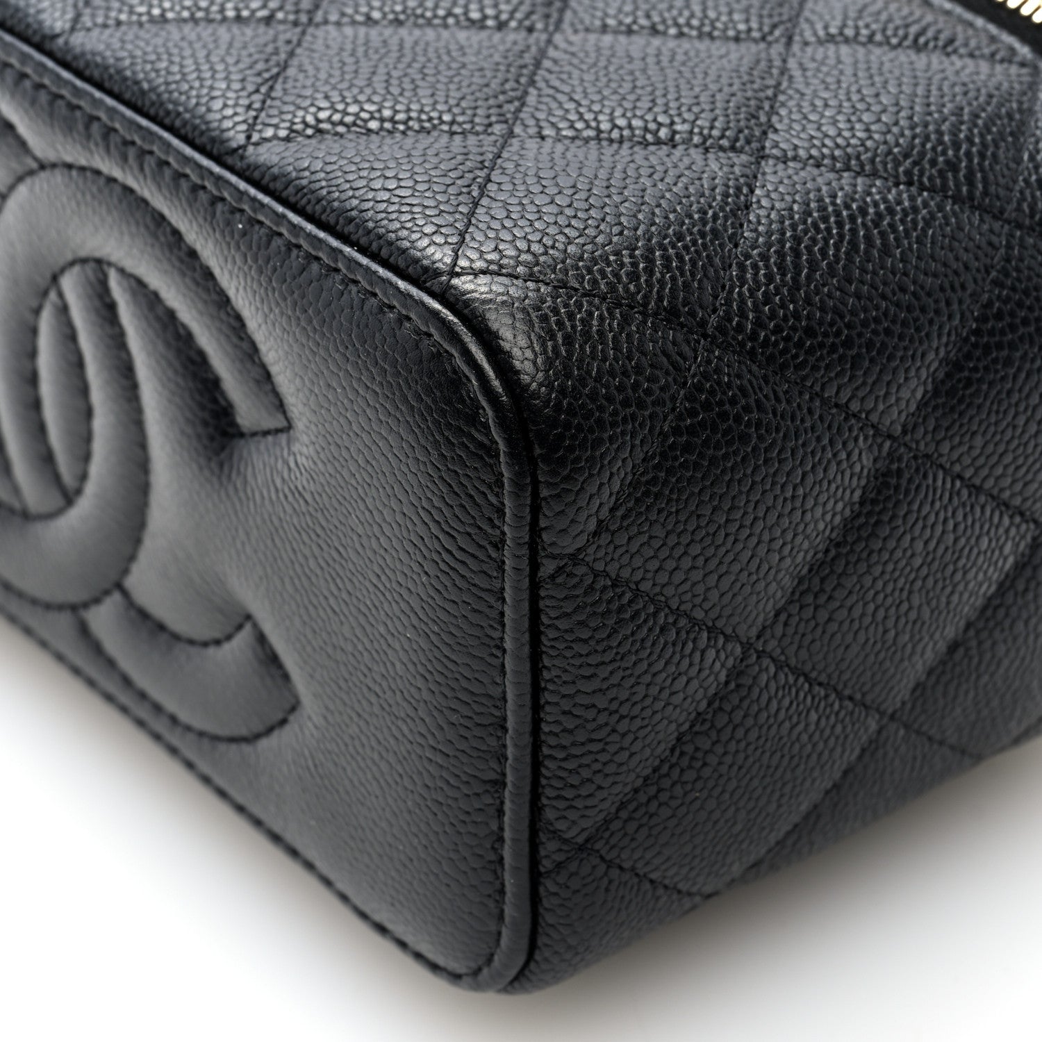 Chanel Caviar Quilted Sweetheart Vanity Case Black 9 of 11