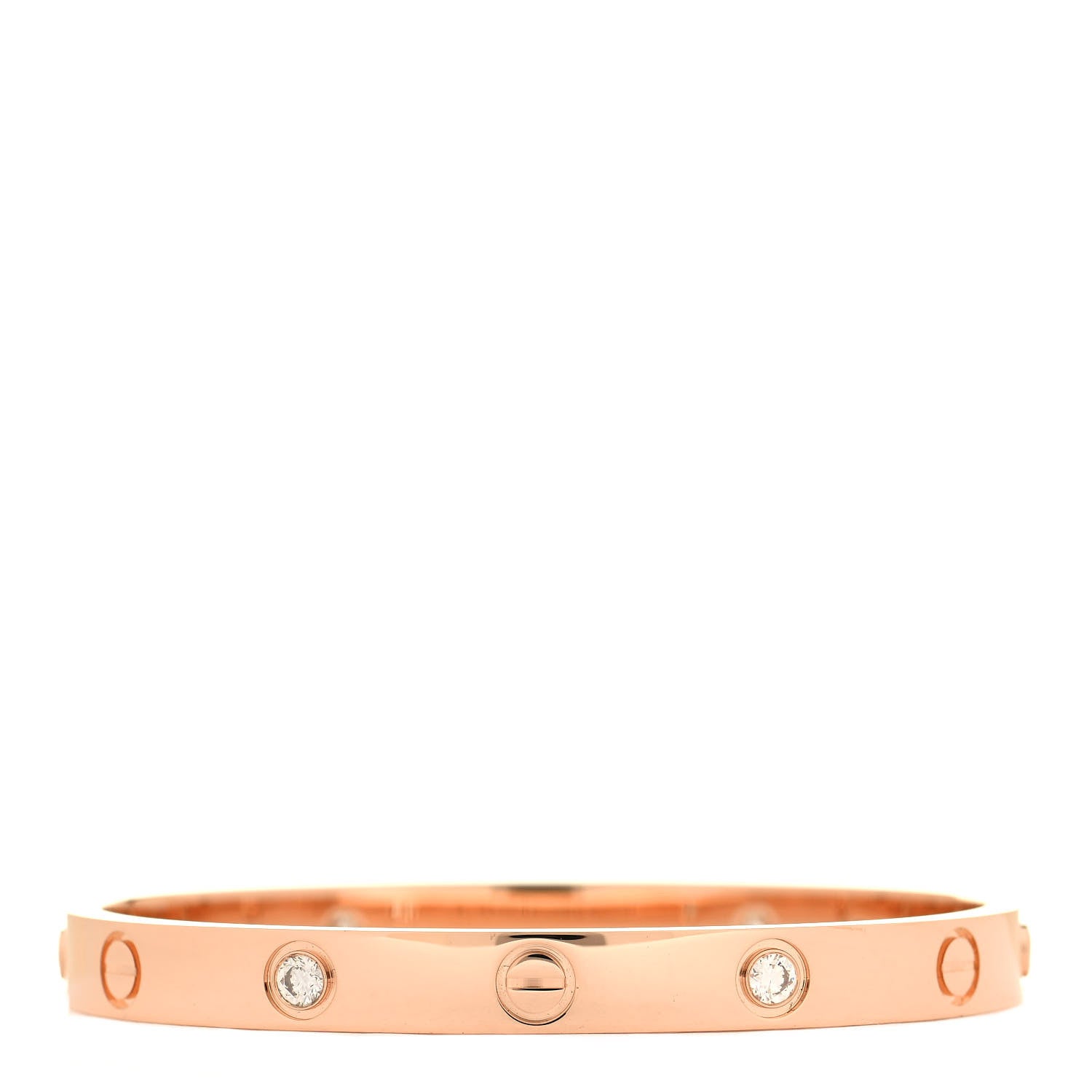 Cartier 18K Pink Gold 4 Diamond LOVE Bracelet 16 3 of 5