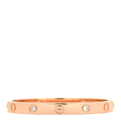 Cartier 18K Pink Gold 4 Diamond LOVE Bracelet 16 3 of 5