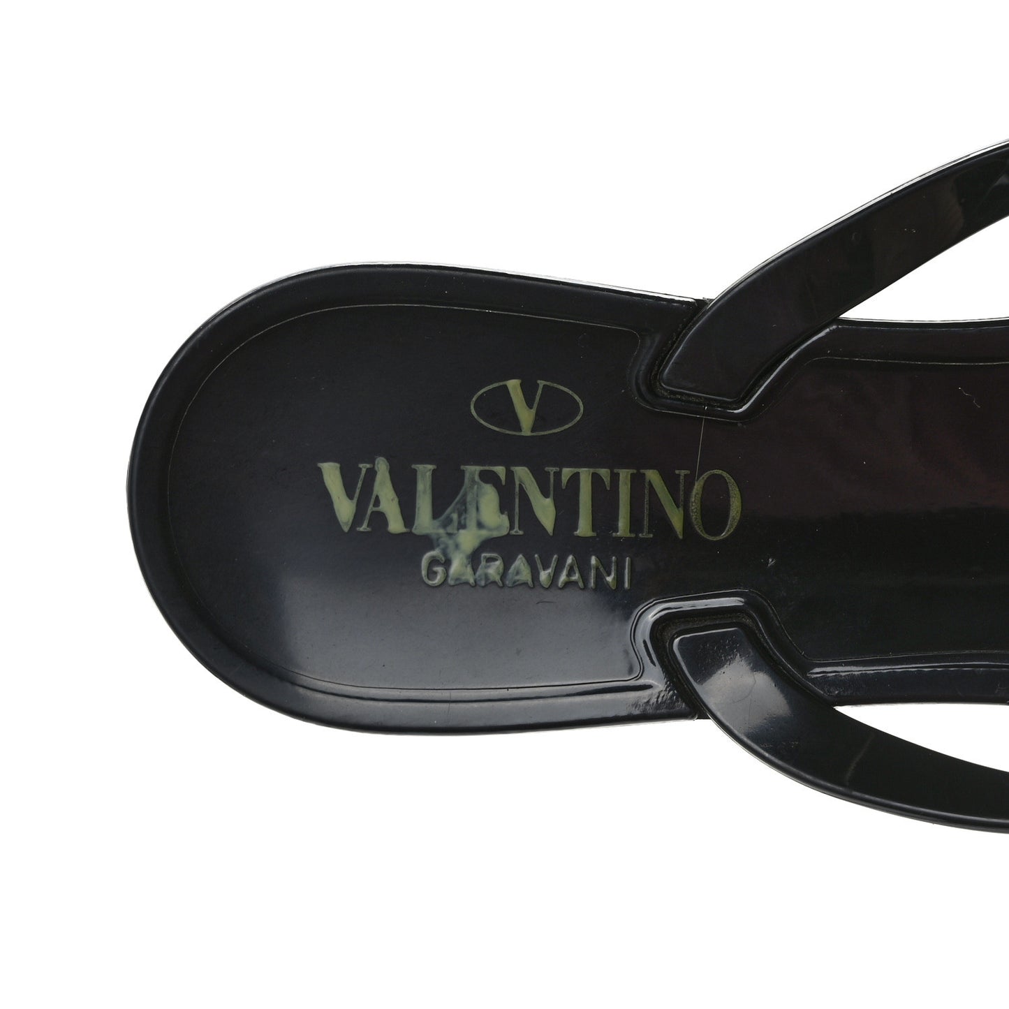 VALENTINO GARAVANI PVC Jelly Rockstud Bow Thong Sandals 38 Black