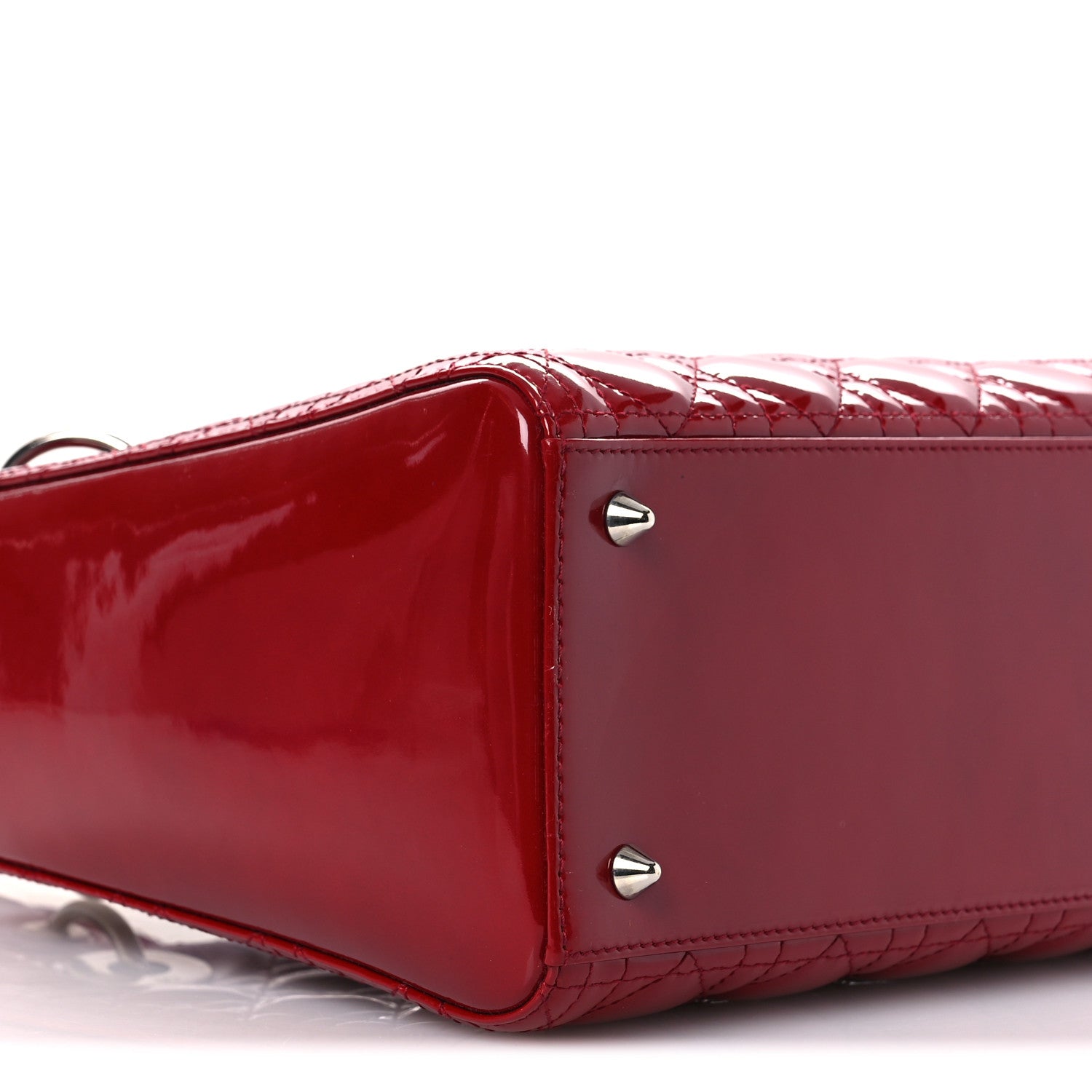 Christian Dior Patent Cannage Medium Lady Dior Red 9 of 12