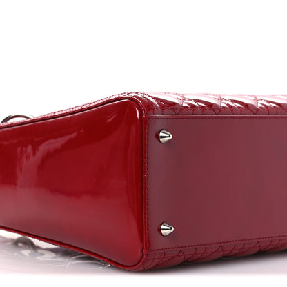 Christian Dior Patent Cannage Medium Lady Dior Red 9 of 12