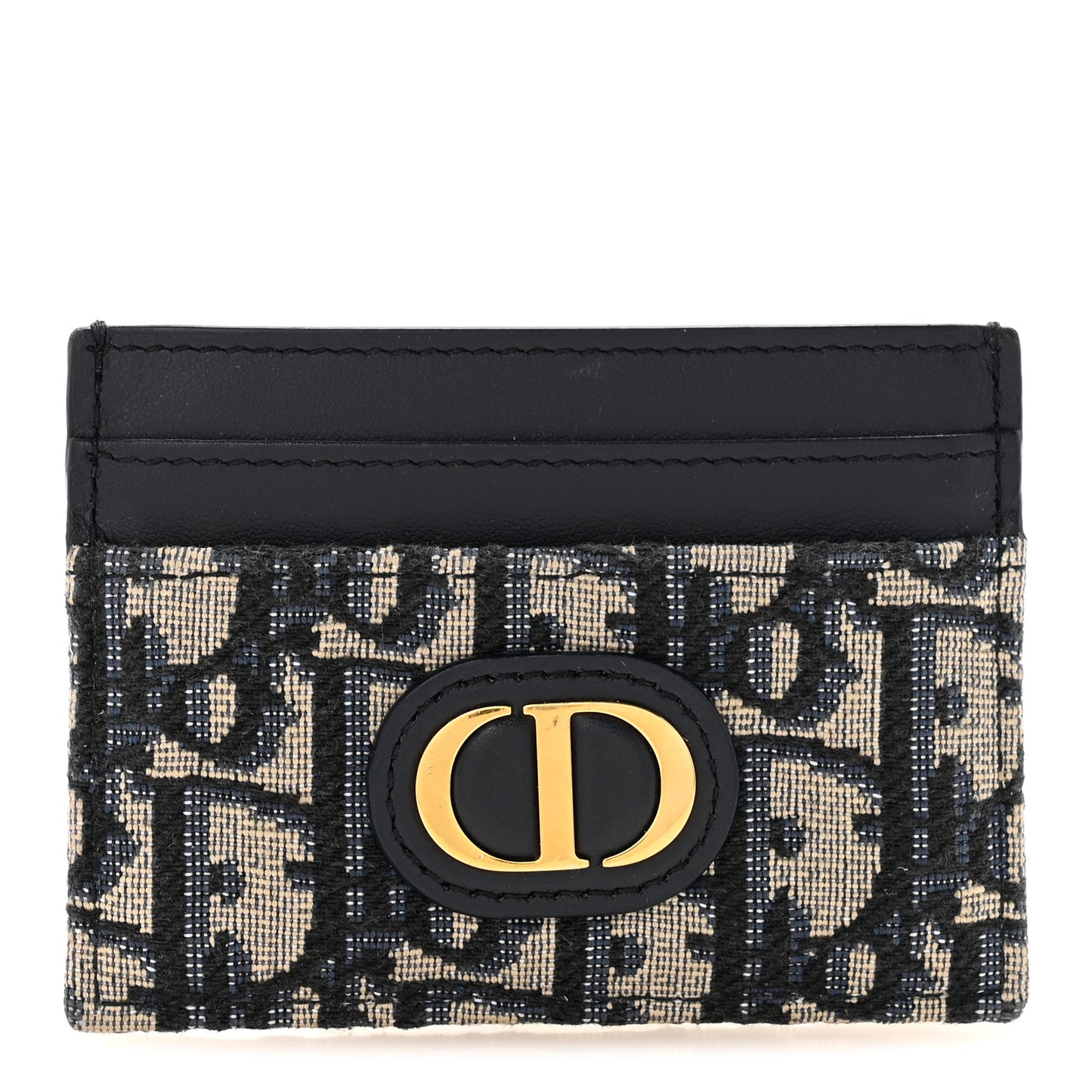Oblique Calfskin 30 Montaigne Freesia Card Holder Blue