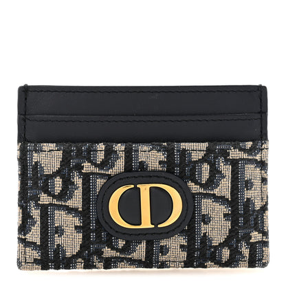 Christian Dior Oblique Calfskin 30 Montaigne Freesia Card Holder Blue 1 of 7