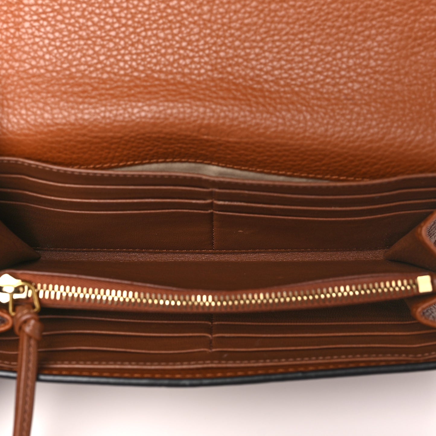 Calfskin Marcie Continental Flap Wallet Tan