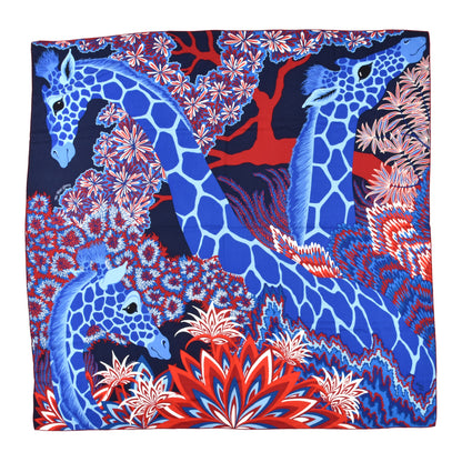 Hermes Cashmere Silk The Three Graces Shawl 140 Bleu Rouge White 1 of 5