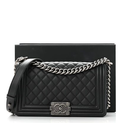 Chanel Calfskin Quilted Medium Boy Flap Black 11 of 11