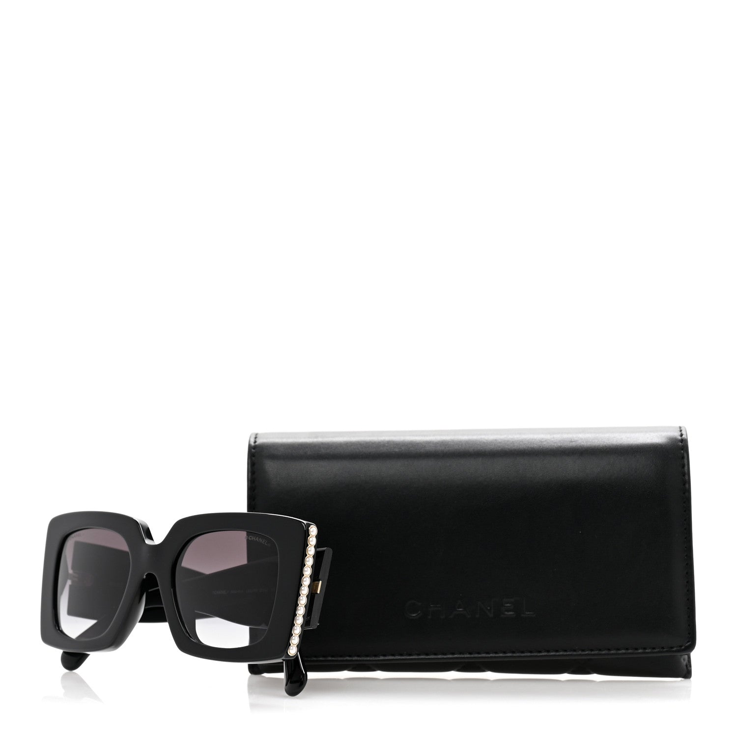 Chanel Acetate Pearl Rectangle Sunglasses 5480-H-A Black 9 of 9