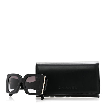 Chanel Acetate Pearl Rectangle Sunglasses 5480-H-A Black 9 of 9