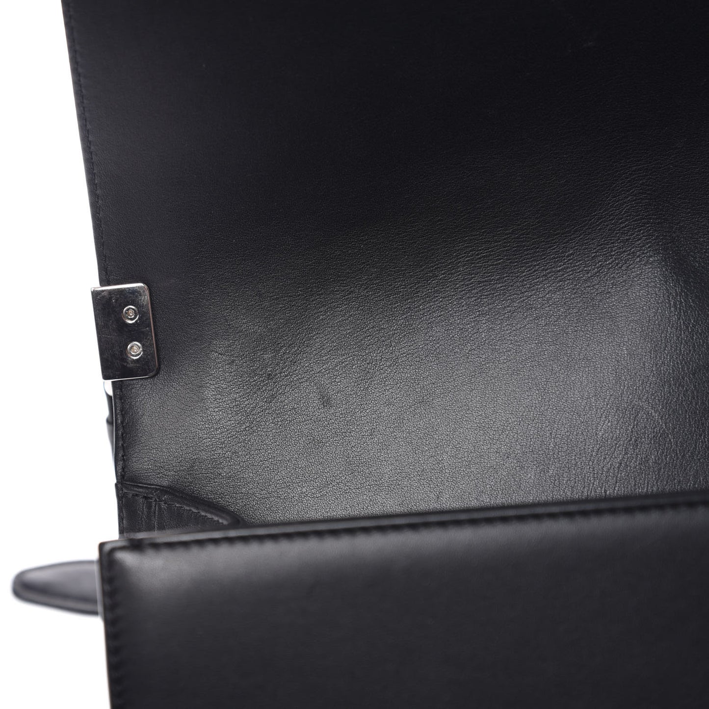 Calfskin Chevron Quilted Medium Boy Flap Black