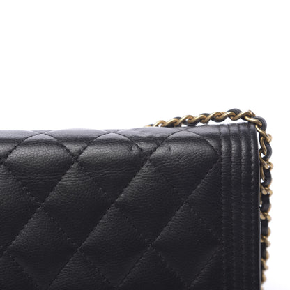 Chanel Caviar Quilted Boy Wallet On Chain WOC Black 14 of 14